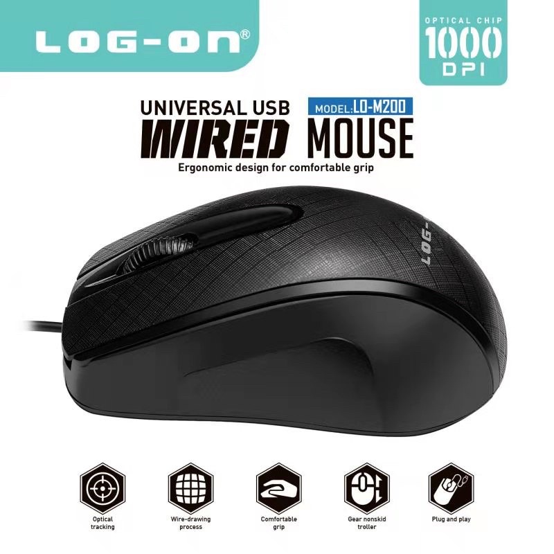 MOUSE KABEL LOGON M200 ORIGINAL UNIVERSAL USB KOMPUTER LAPTOP CCTV ALL MULTY MEDIA SUPPORT