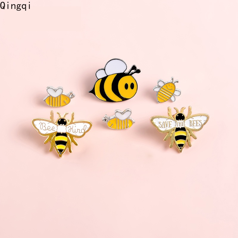 Bros Pin Enamel Desain Kartun Lebah Tulisan Save The Honey Untuk Hadiah