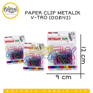 PAPER CLIP METALIC V-TRO (008142)/ PAPERCLIP / PENJEPIT KERTAS WARNA / KLIP KERTAS