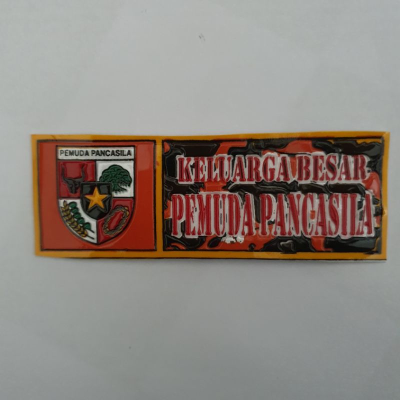 STICKER EMBOS LOGO PLAT NO PP (PEMUDA PANCASILA)/STIKER LOGO TIMBUL PP