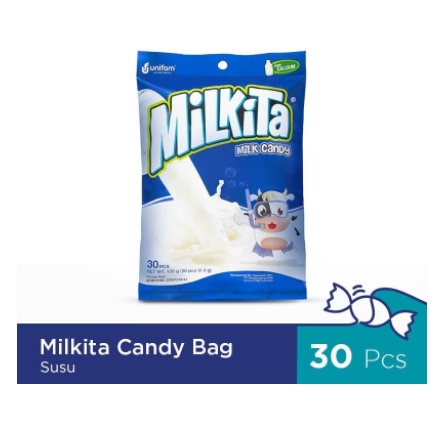 

MILKITA CANDY MILK BAG PREMIUM LOKAL 30 pcs X 4 g