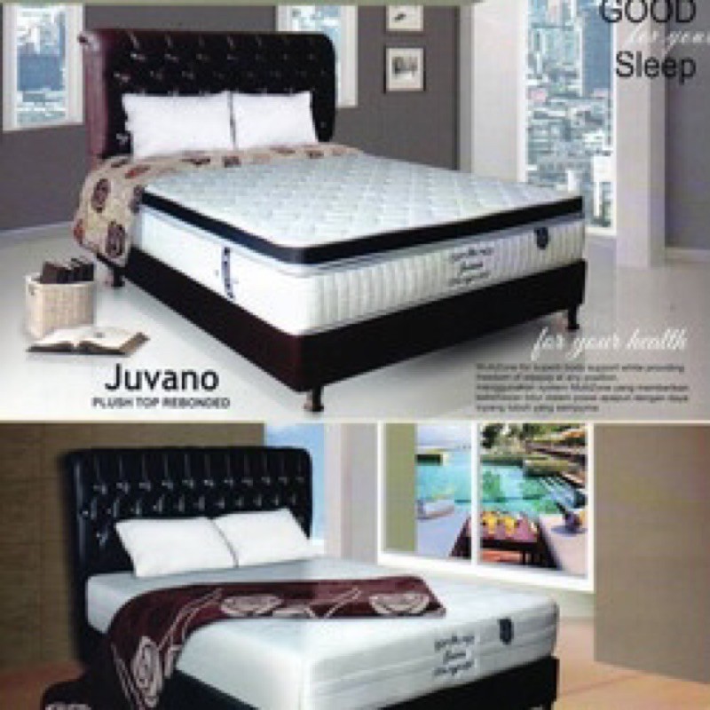 Kasur Juvano Plushtop 160x200 + Divan - Matras Sprindbed Garansi 15 Th