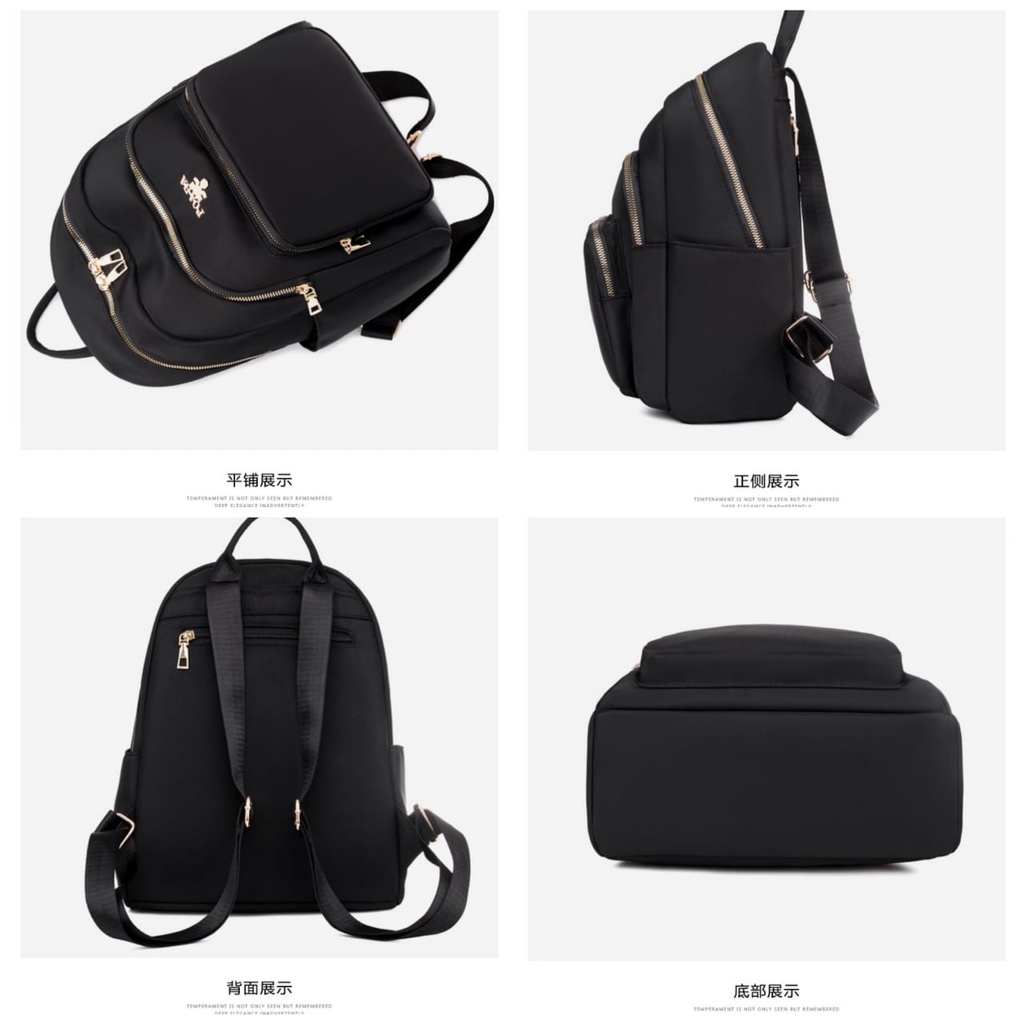 TAS RANSEL WANITA 3 RESLETING BACKPACK KOREA HITAM MINABA TA325B5 IMPORT BATAM KERJA SEKOLAH PREMIUM