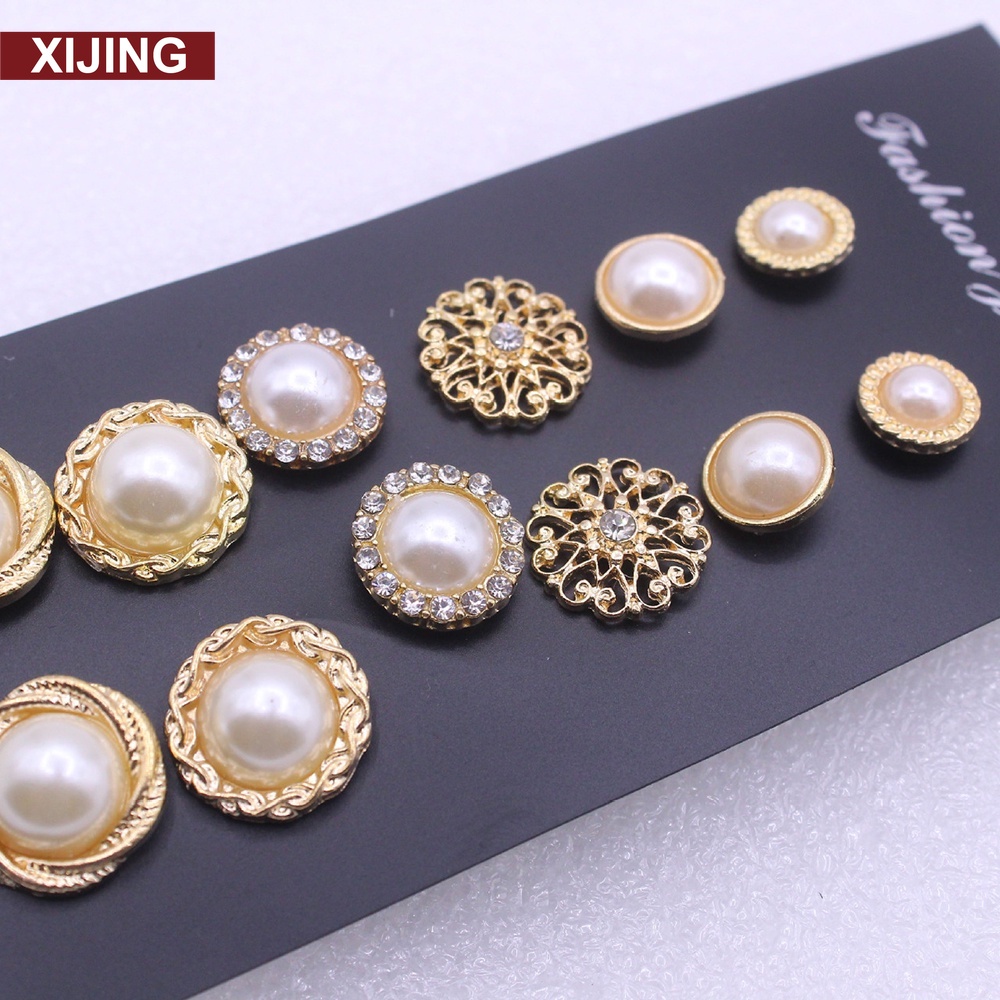 【COD Tangding】6 Pairs Simple Retro Fashion Temperament Ear Stud Fashion Pearl Earrings Set Jewelry Women Accessories