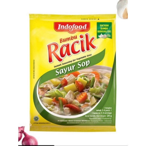 

1 renceng Bumbu racik sayur sop indofood kemasan 20gr
