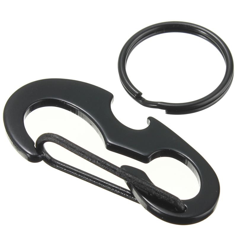 Relefree Black Beetle EDC Carabiner Stainless Steel with Bottle Opener - XT-11 - Black