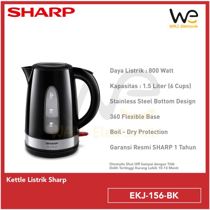 Sharp Kettle Jug EKJ-156-BK / Teko pemanas air / teko listrik EKJ 156