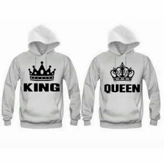 Sweater Hoodie Zipper jaket white kapel KING QUEEN