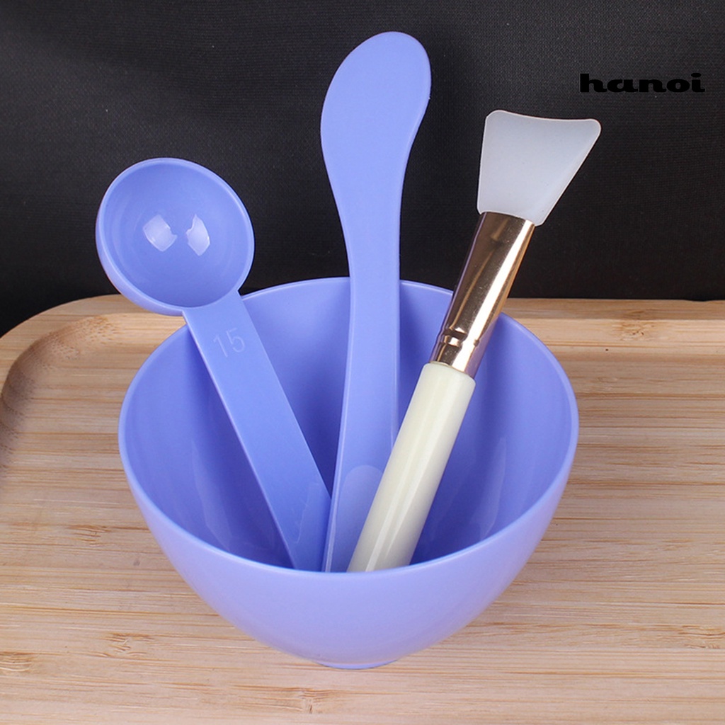 HQTM_Facial Masque Tools Soft DIY Anti-Slip Base Makeup Beauty Face Masque Stick Spoon Bowl Tools Kit for Home