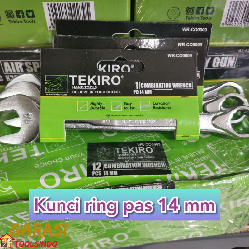 kunci ring pas Tekiro 14 mm combination wrench kunci ring kunci pas 14mm