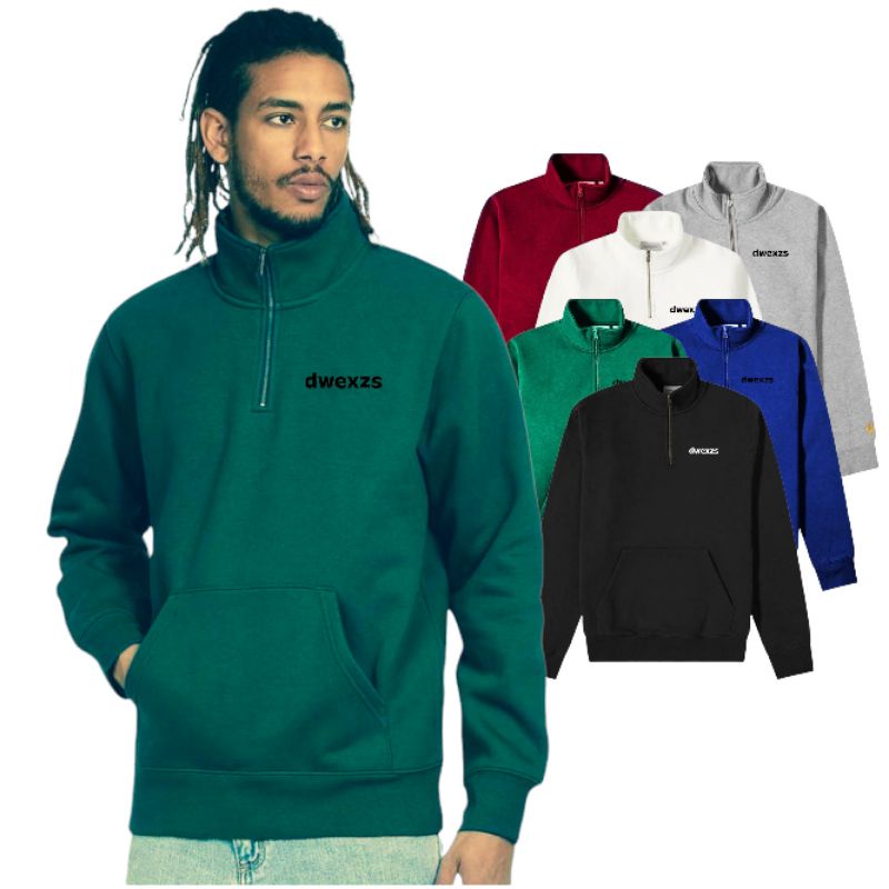 Sweater Half Zipper Pria Dwexzs