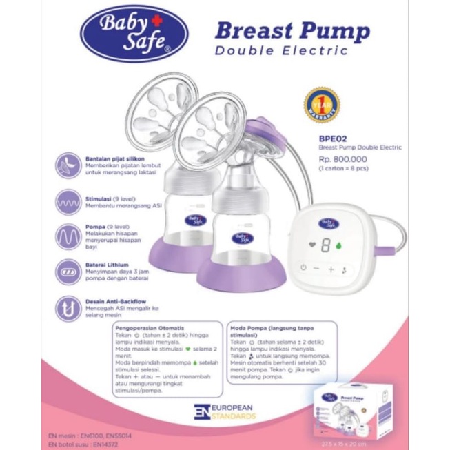 Pompa Asi Baby Safe Breast Pump Double Electric