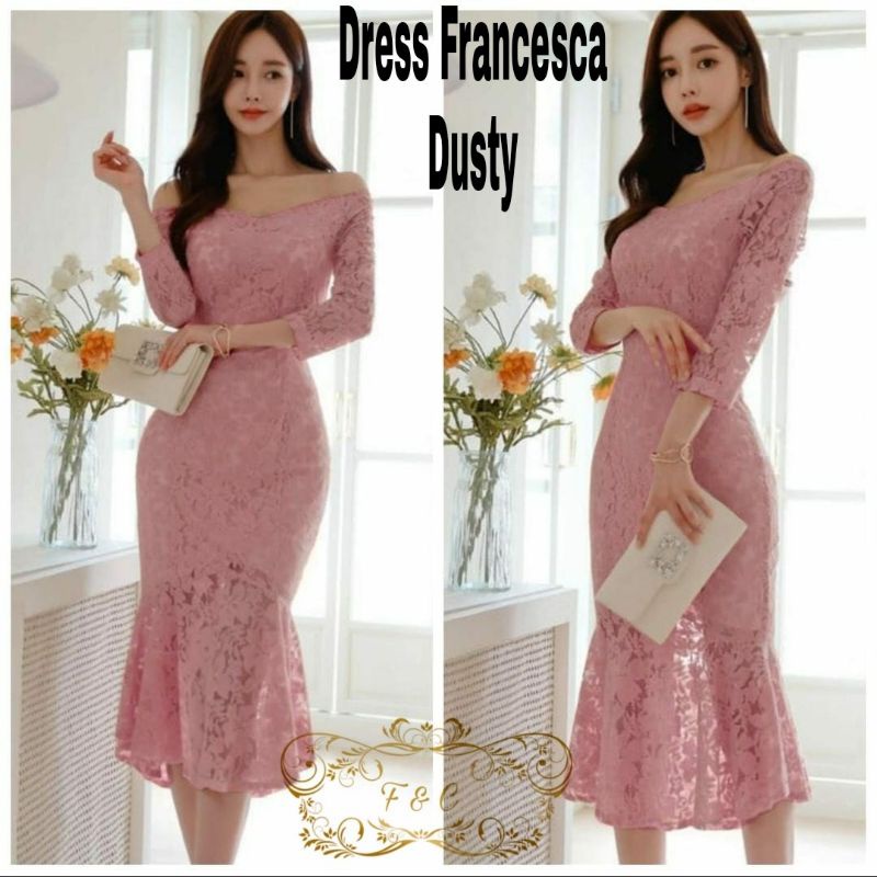 DRESS FASHION FRANSCESCA, BRUKAT FURING, DRESS MAXY