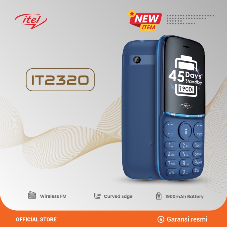 HP ITEL 2320 FEATURED PHONE - Hitam SIMPLE