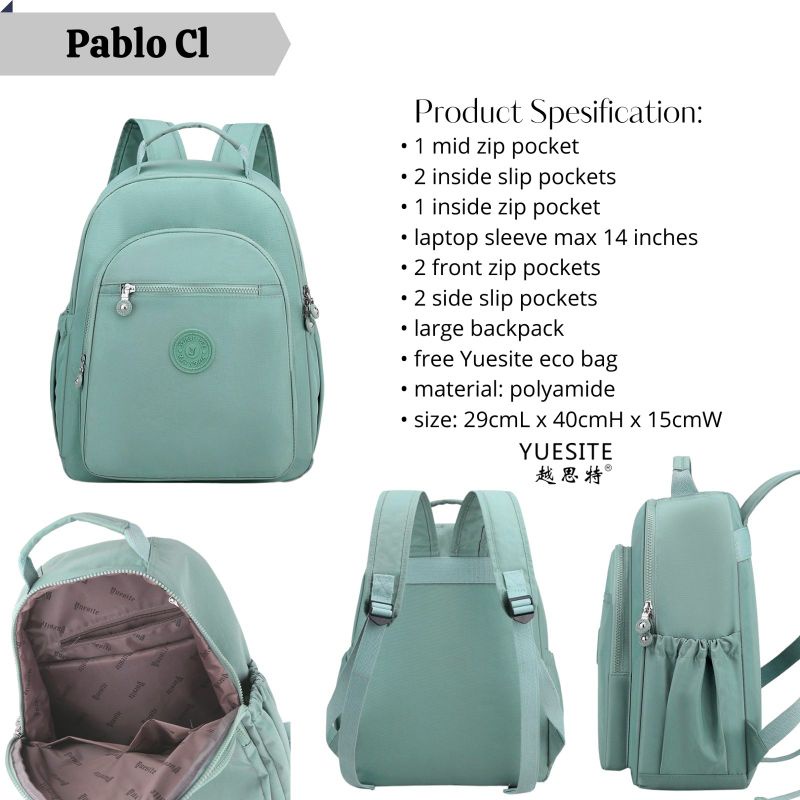 Backpack Wanita Large tas ransel besar yuesite pablo original cyutebags