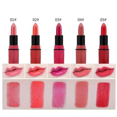 [COD] NOVO 5in1 Pelembab Pemerah Bibir Lipstik Mini Pelembab Waterproof The Art Of Lipstick Natural &amp; Vivid - 1 box isi 5pcs Warna