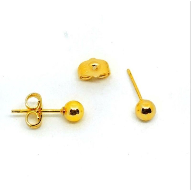 Anting Tusuk Sterling Titanium Gold Simple N17052110