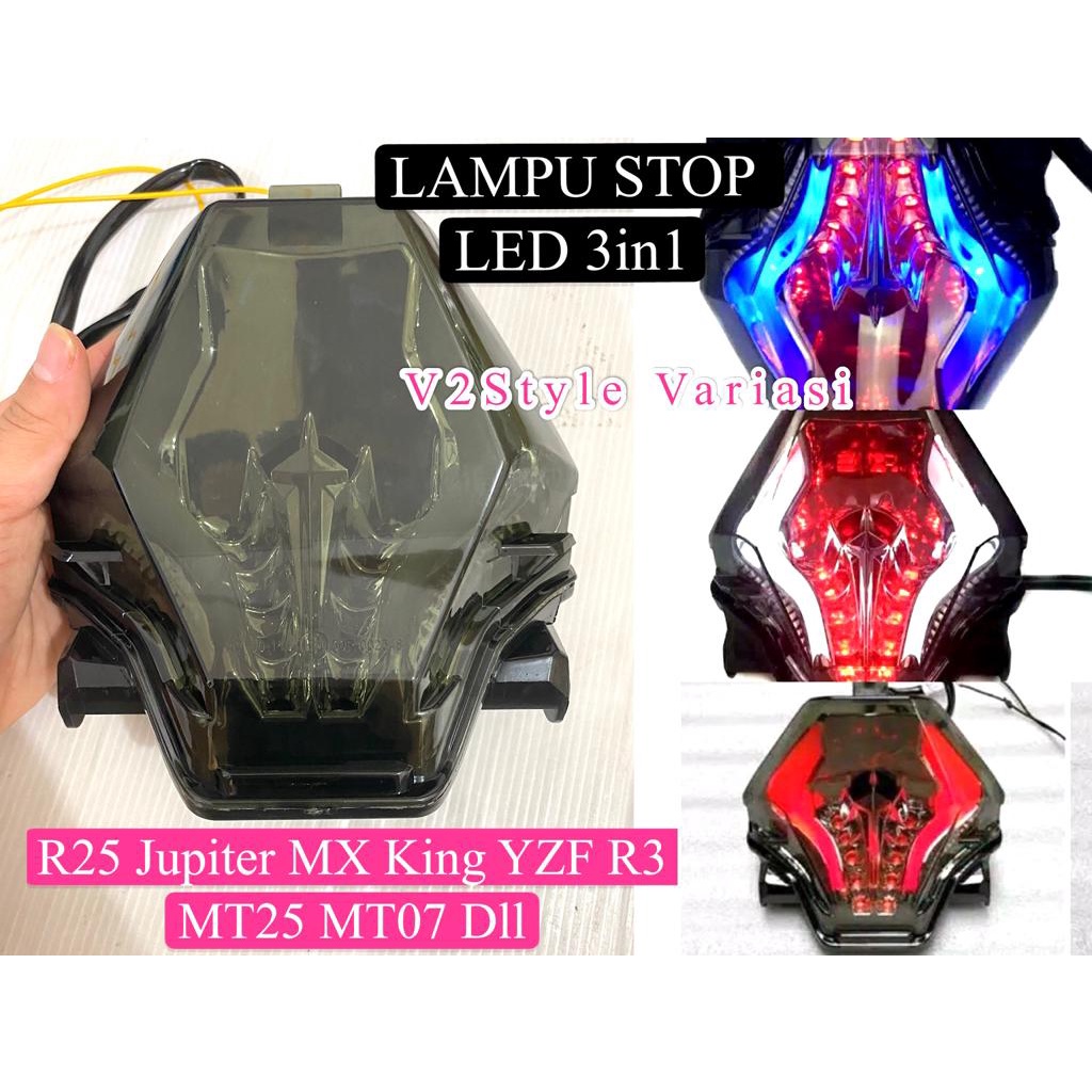 LAMPU 3IN1 STOPLAMP LED REM SEIN ORI NINJA R3 R25 Jupiter MX King YZF R3 MT25 MT07 EXCITER 150 ZR