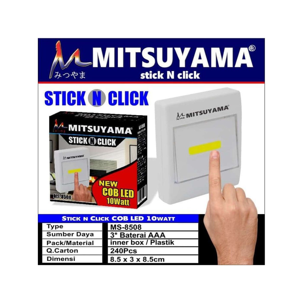 [DEASTORE] [Home Equipment] Lampu tempel emergency click Mitsuyama switch light cob led 10 watt