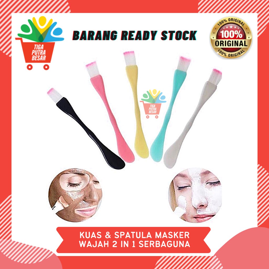 KUAS &amp; SPATULA MASKER WAJAH 2 IN 1 PRAKTIS MUDAH DIGUNAKAN