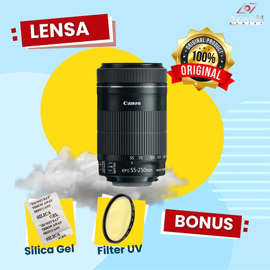 Lensa Camera Kamera Canon 55-250 is STM  Lensa Tele Canon Terbaik