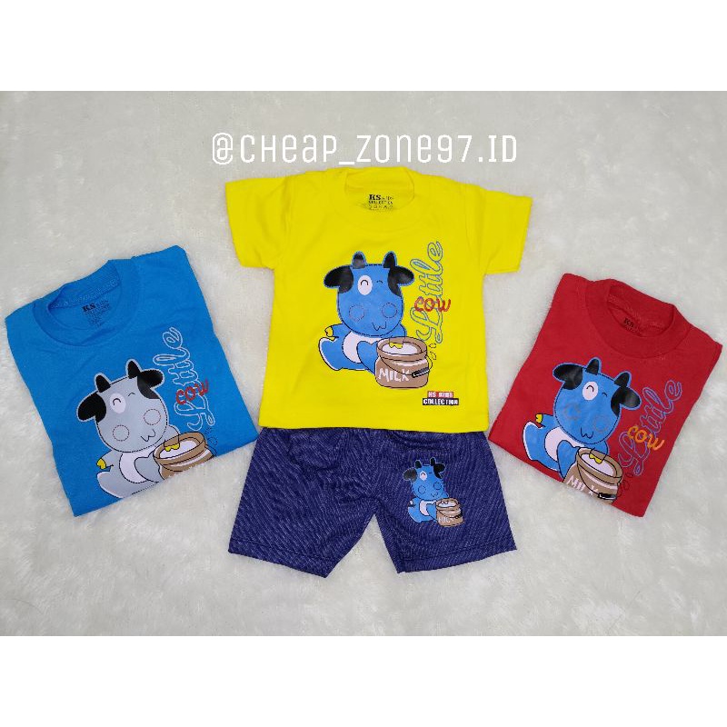 Baju Bayi Baru Lahir Setelan Laki-laki Karakter 0-1 Tahun keatas Lengan Pendek Bahan Katun Lembut