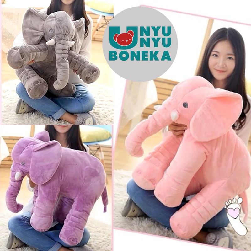 bantal boneka gajah elephant lembut banget bantal bayi anak bantal mobil sandaran kantor safari