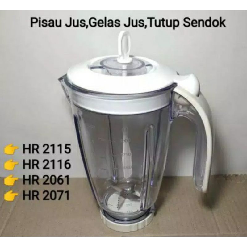 GELAS PLASTIK  , JUS + PISAU 1SET BLENDER PHILIPS HR 2115 2116 2061 2071