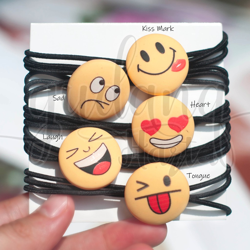 Ikat Rambut Emoticon Emoji Karet Rambut Lucu Murah Unik GH 201693