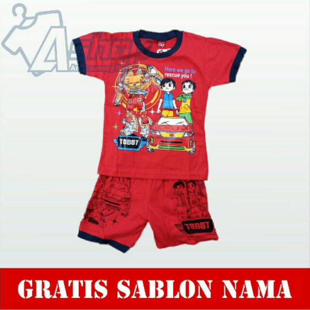 Baju Anak Tobot Kaos Anak Laki-Laki Murah FREE Custom Nama