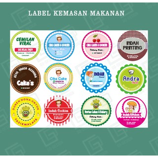  CETAK  STIKER  LABEL BULAT LABEL NAMA  LABEL MAKANAN TOPLES 