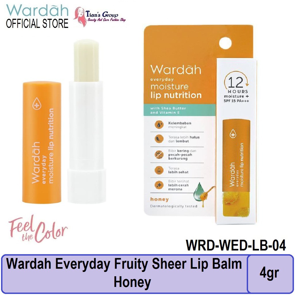 wardah everyday fruity sheer lip balm 4 gr ori bpom