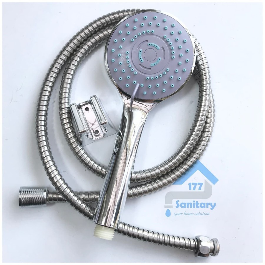 Paket Set Shower 5in1 dan Keran Cabang MURAH - Set Shower Semprotan Mandi HS-8110 dan Kran air Cabang Baling B13