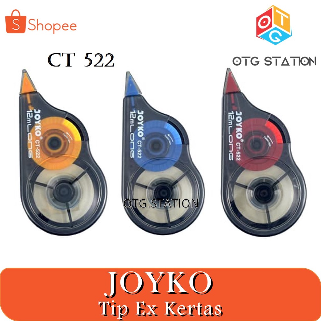 

Correction Tape / Pita Koreksi Joyko CT-522 Alat Penghapus Yang Tidak Mudah Kotor Berbentuk Kertas Dan Dapat Diisi Ulang OTG STATION