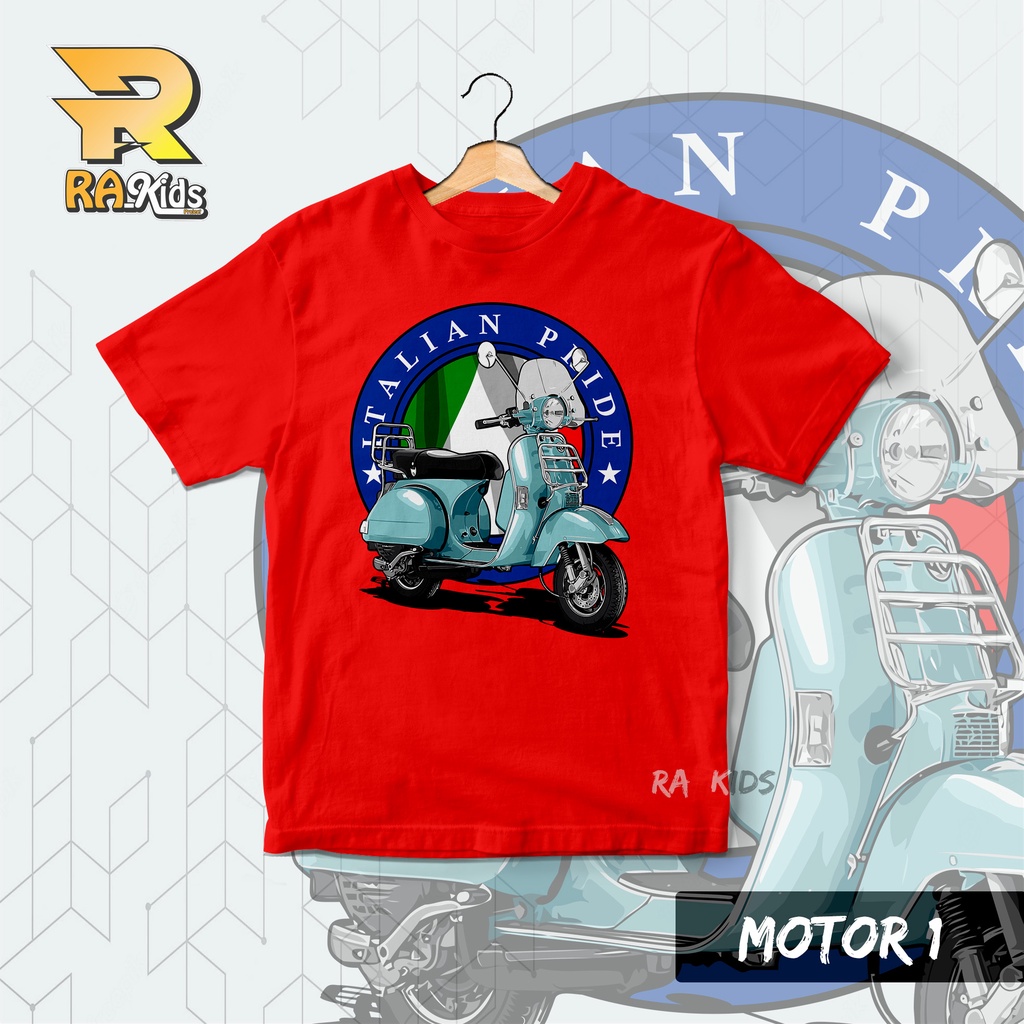 BAJU KAOS ANAK MOTOR VESPA / BISA REQUEST PAKAI NAMA ANAK