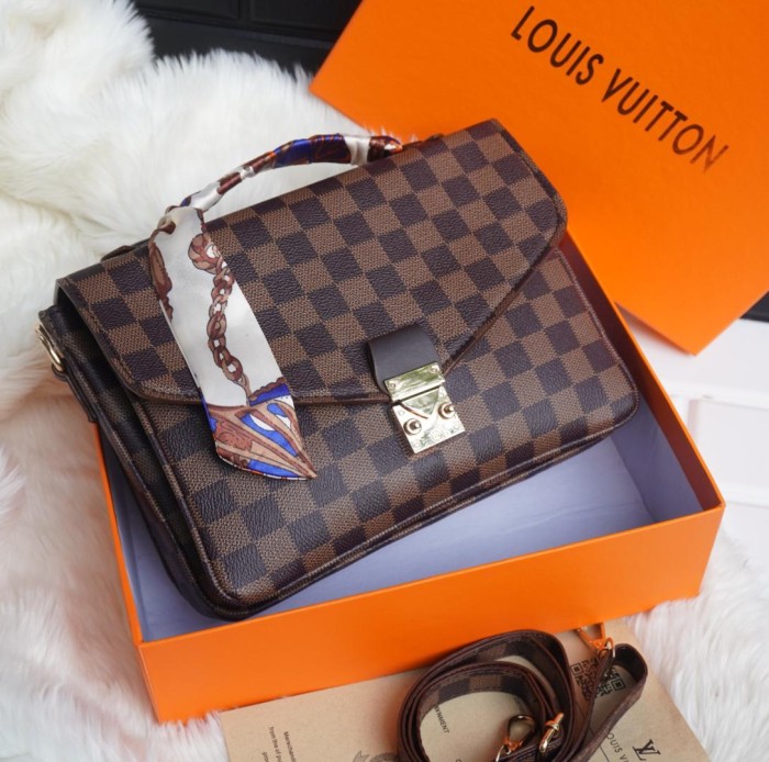 TAS WANITA LV METIS SUPER INCLUDE BOX , COVER , SYALL , BILFAKE , TALI - DAMIER