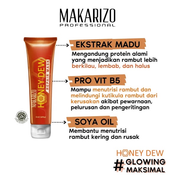 Makarizo Professional Honey Dew Repair Mask Dusset 50 ml_Cerianti