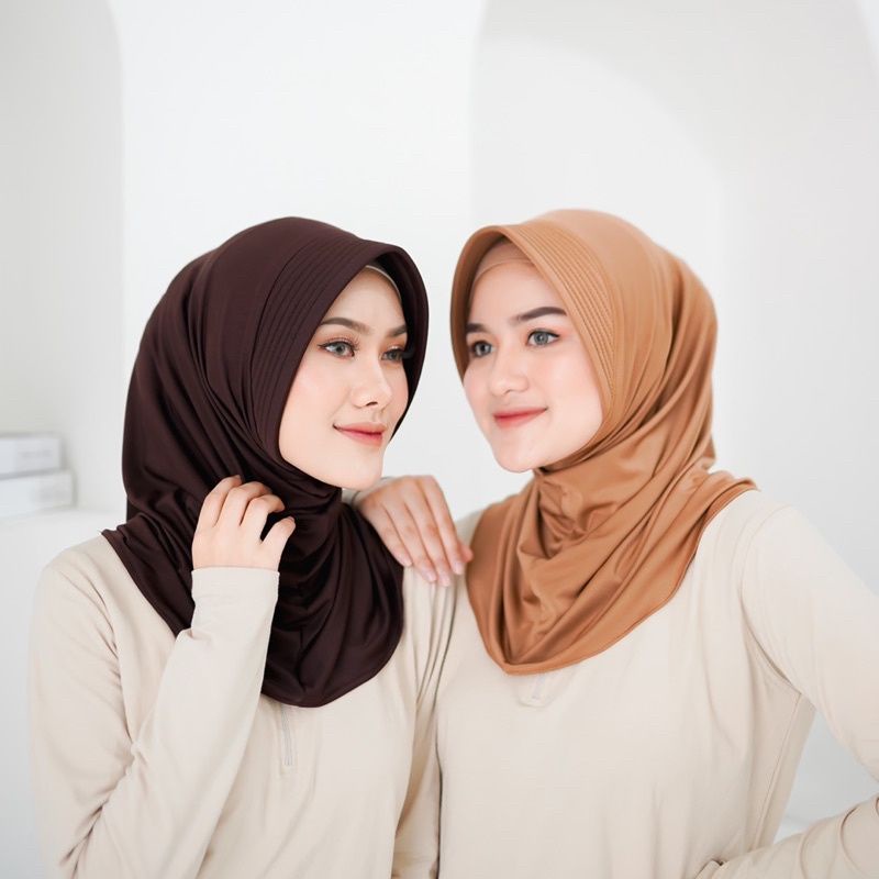 Bergo Sport / Hijab Sporty / Hijab Instant / Hijab Sporty Olah Raga Jersey-6