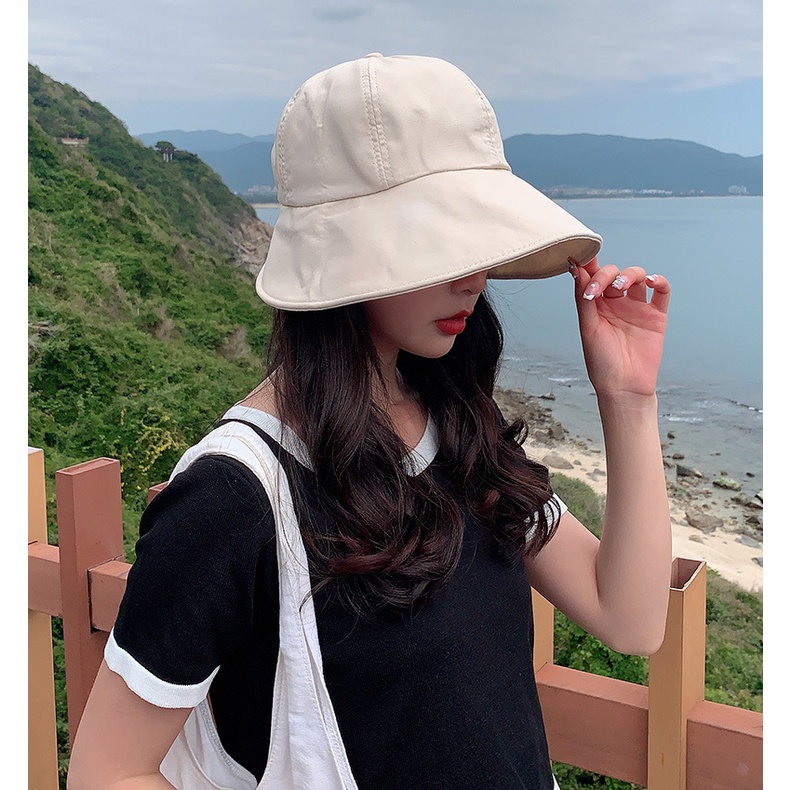 Topi Bucket Velcro Gaya Korea Untuk Wanita