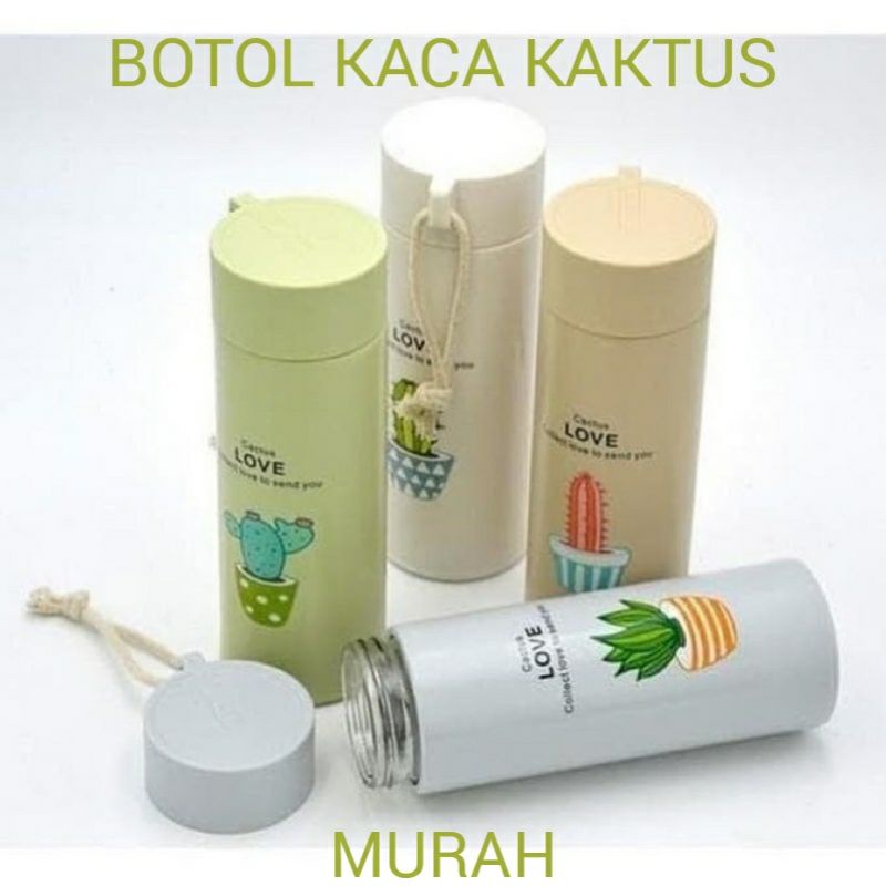 B ( B088 ) BOTOL MINUM KACA KAKTUS TANPA BOX / HARGA GROSIR