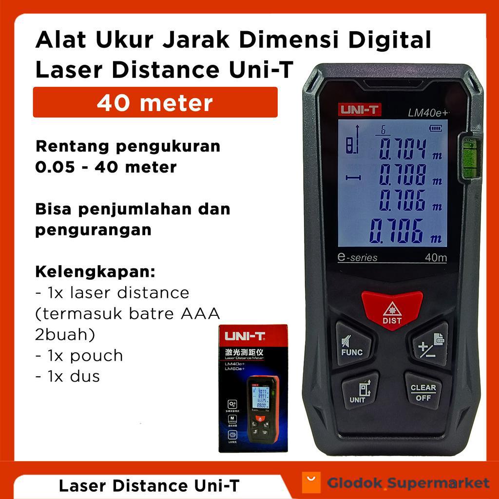 Laser Distance Uni-T LM40e+ 40 Meter Alat Ukur Jarak Dimensi Meteran 40m Digital