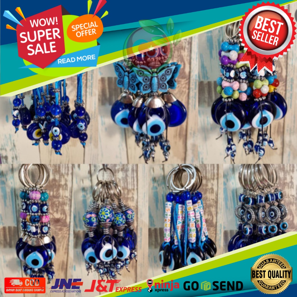 GANTUNGAN KUNCI BLUE EYES ASLI TURKI 100% NAZAR BONCUGU MATA BIRU TURKEY CANTIK ELEGAN KHAS TURKIYE BANGET