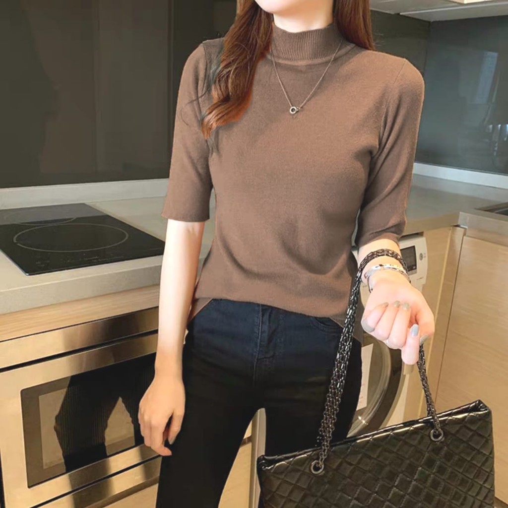 Jerika Knit Turtle / atasan rajut murah -Ngros