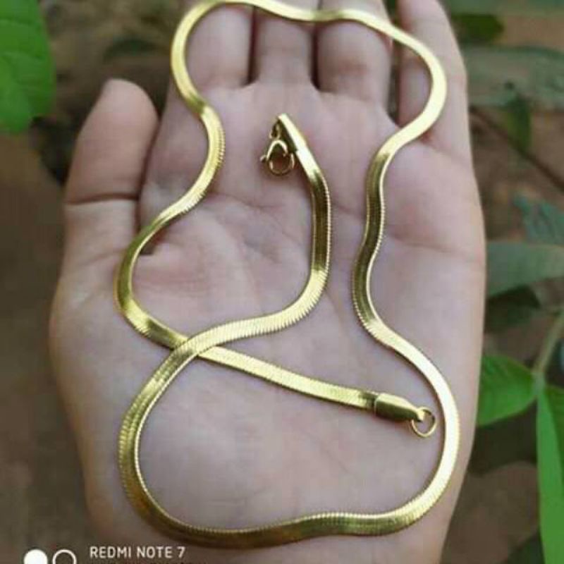 (Bergaransi) KALUNG PRIA GEPENG PIPIH MEWAH ANTI LUNTUR SELAMANYA