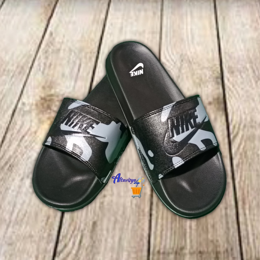 Sandal Slop Nike Benassi - Black Army-2