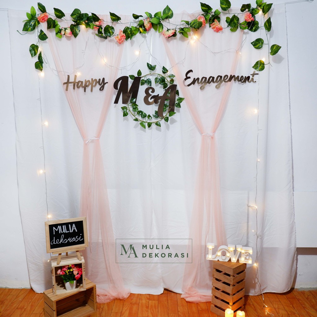 Dekorasi Lamaran Backdrop Nikahan PhotoBooth DIY Akad Nikah Aqiqah Khitan Paket Mulia A &amp; B