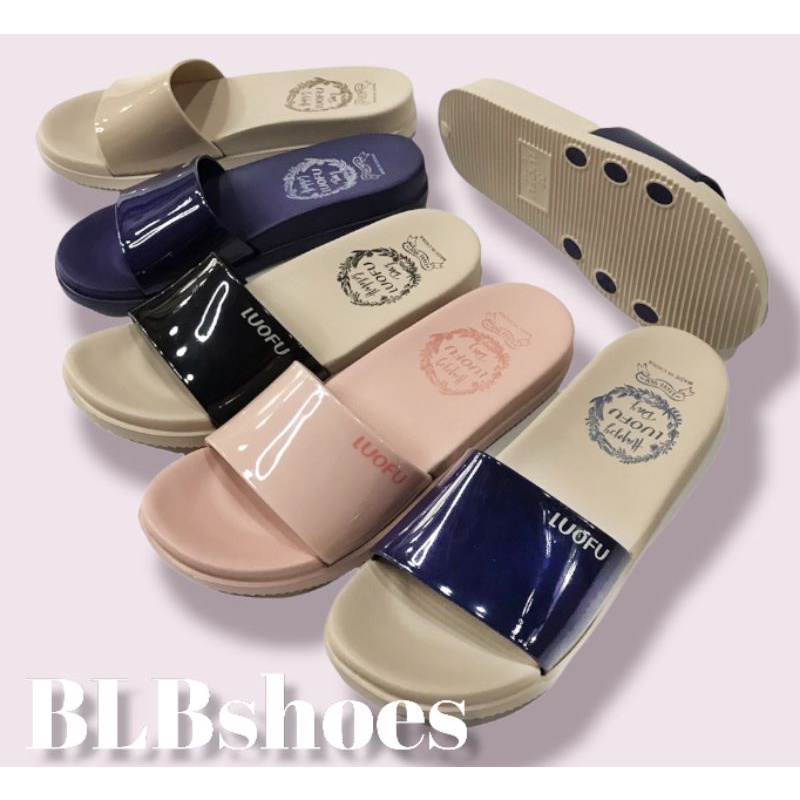Sendal karet wanita Luofu terbaru,sandal slop perempuan nyaman dan empuk kekinian