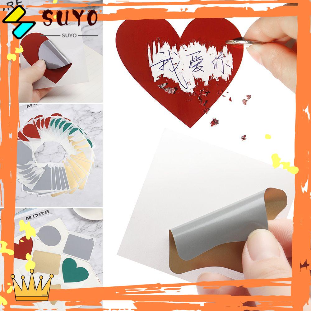 Suyo 8Pcs / Set Stiker Gosok Graffiti Bentuk Hati / Bintang Untuk Hadiah Valentine