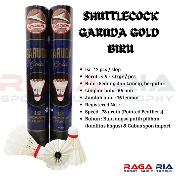 SHUTTLECOCK GARUDA GOLD BIRU