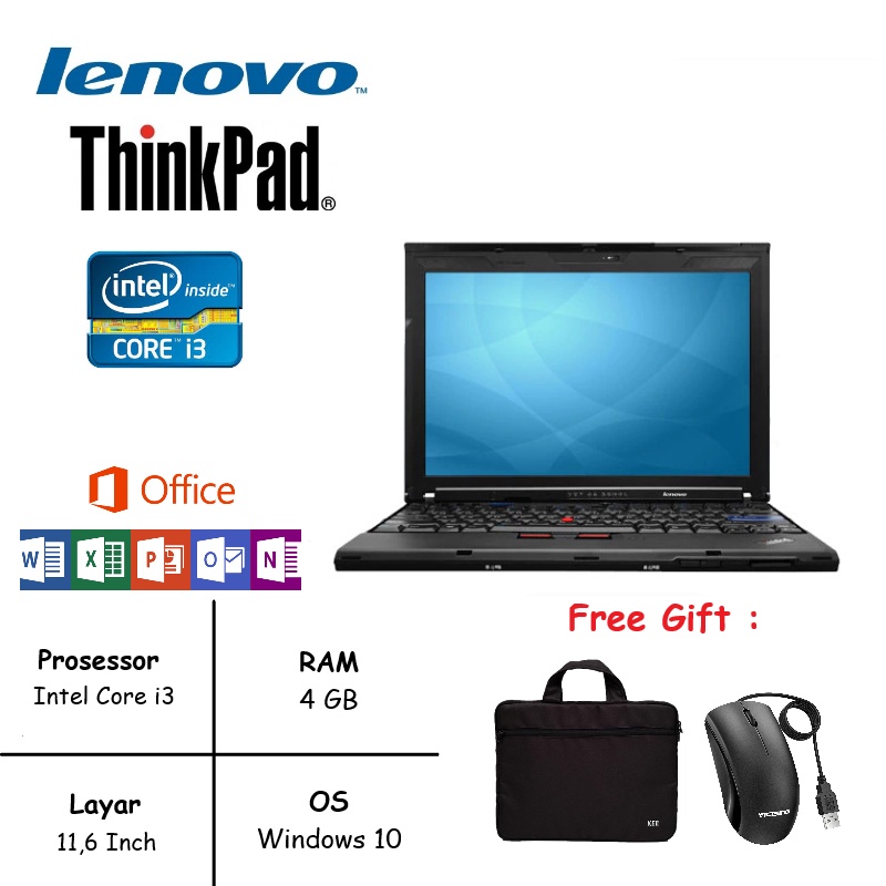 LAPTOP/NOTEBOOK LENOVO INTEL CORE i3 RAM 8GB SSD 240GB/12 INCH